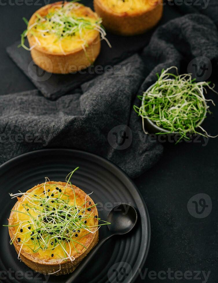mini bite size quiche appetizers top view photo