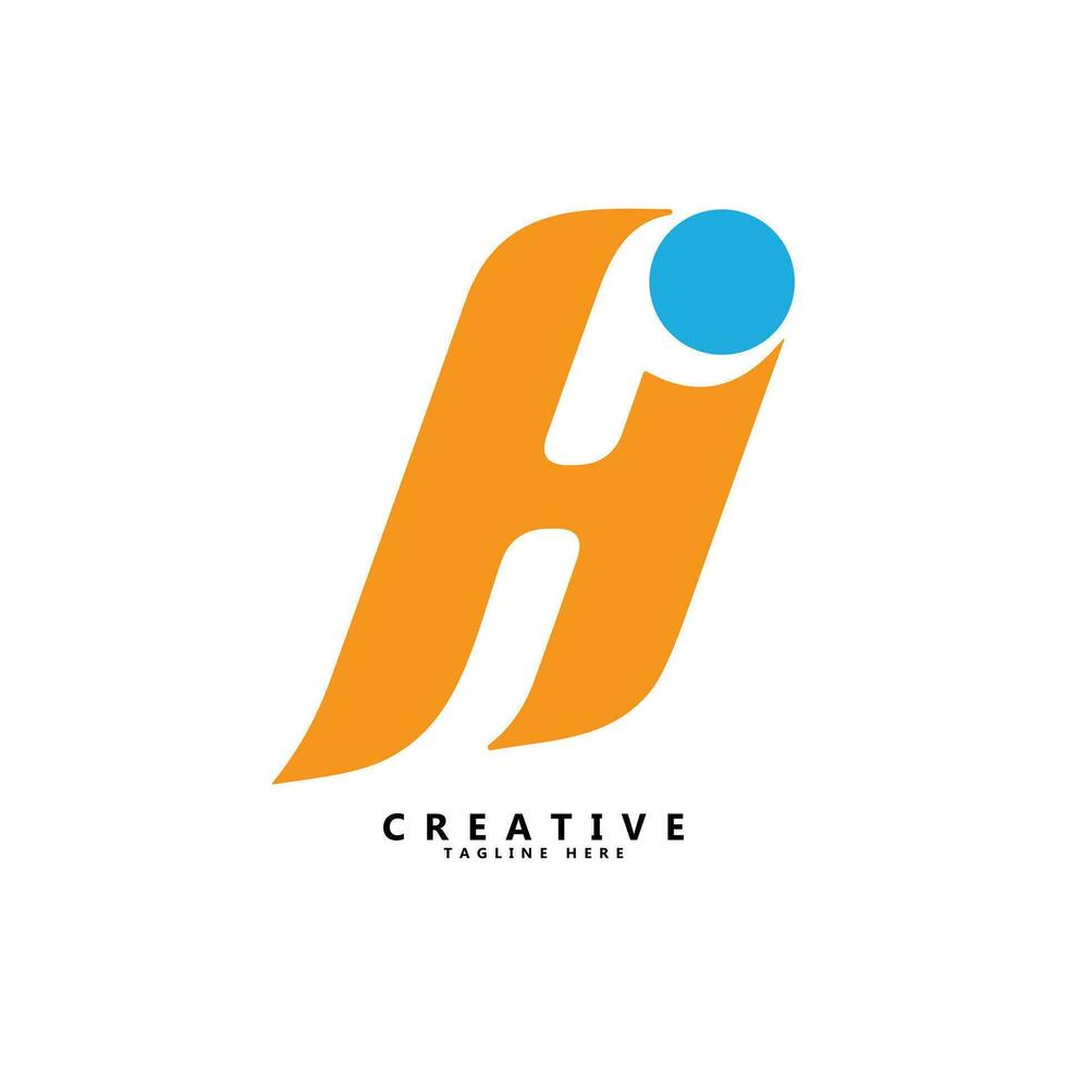 HI letter logo design vector