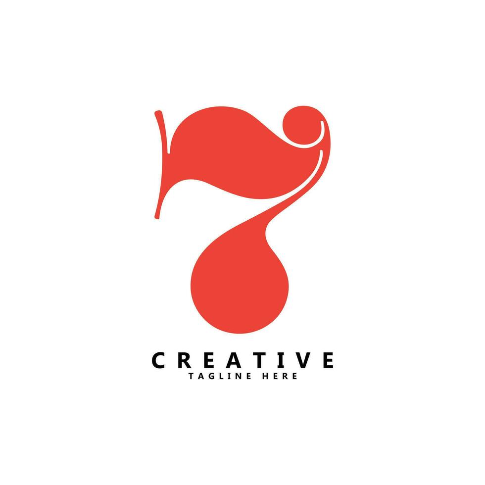 7 7 número o mujer pelo creativo logo diseño vector