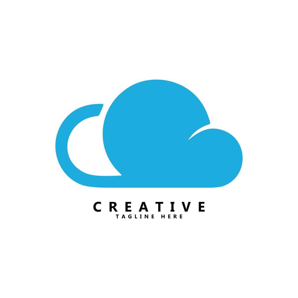 nube creativo logo diseño vector