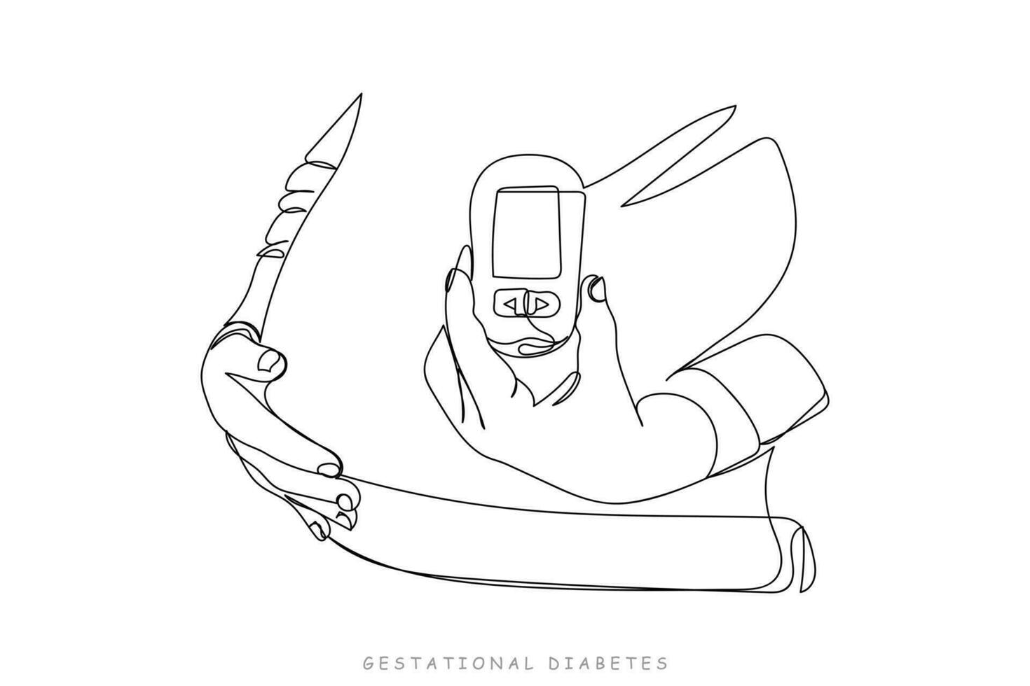 World diabetes day in November. Glucometer and lancet line art. vector