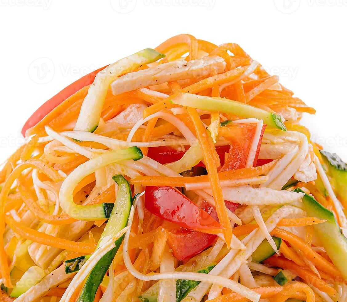 salad of carrots, cucumbers and peppers photo