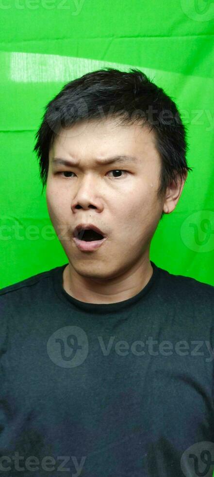 Astonishment with Wide Open Mouth Asian Facial Expression photo