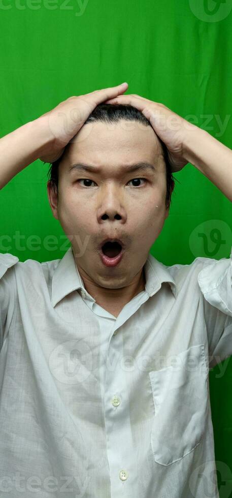 A Man's surprised Expression Capturing the Moment of Astonishment photo