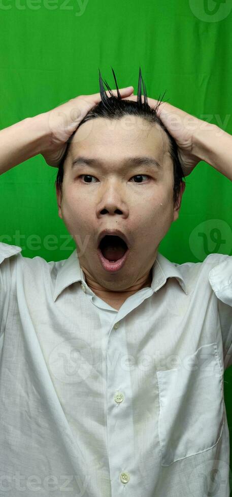 A Man's surprised Expression Capturing the Moment of Astonishment photo