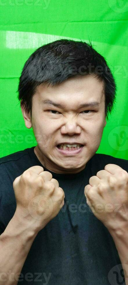 Asian Anger Facial Expression photo