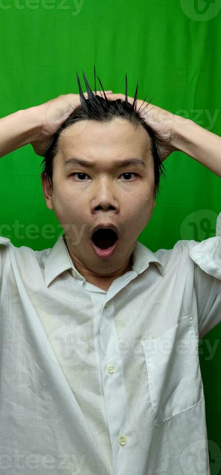 A Man's surprised Expression Capturing the Moment of Astonishment photo