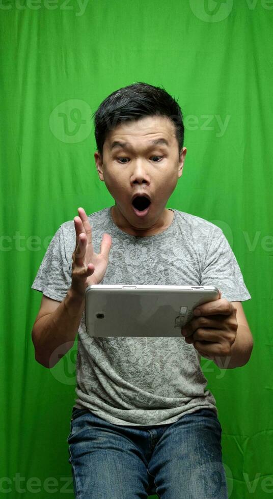 A Man's surprised Expression Capturing the Moment of Astonishment photo