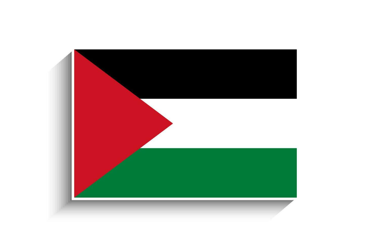Flat Rectangle Palestine Flag Icon vector