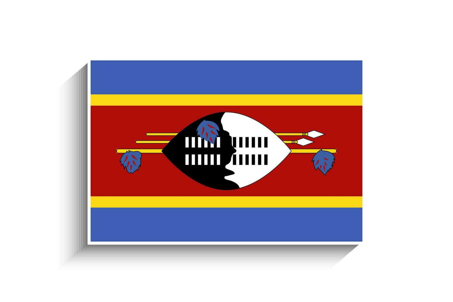 Flat Rectangle Swaziland Flag Icon vector