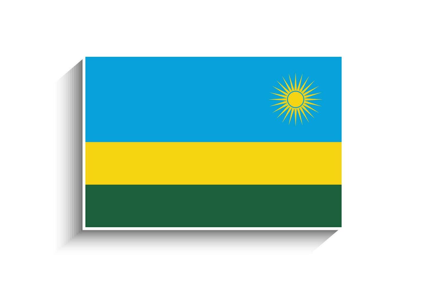 Flat Rectangle Rwanda Flag Icon vector