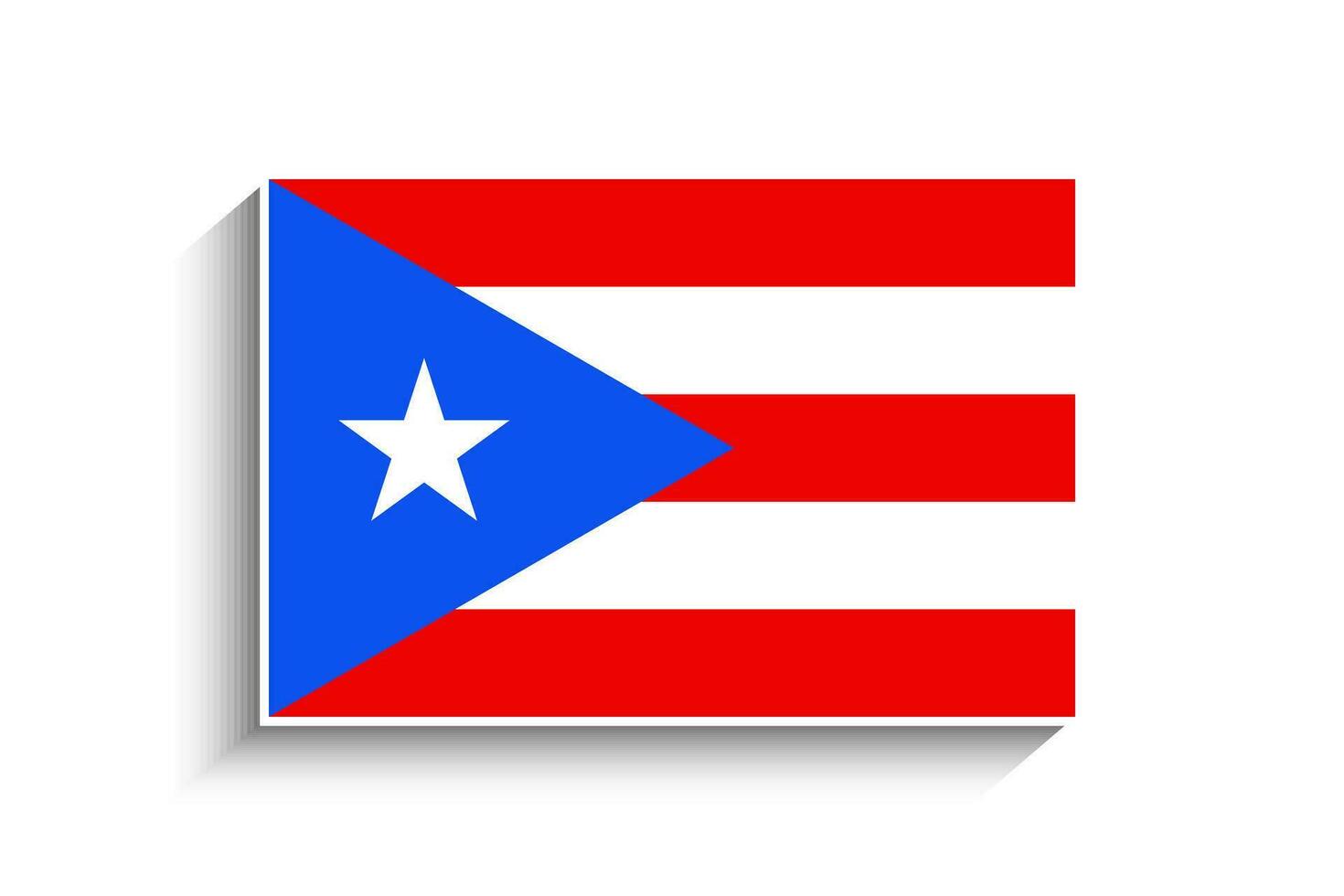 Flat Rectangle Puerto Rico Flag Icon vector