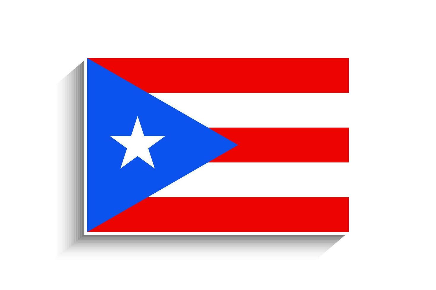 Flat Rectangle Puerto Rico Flag Icon vector