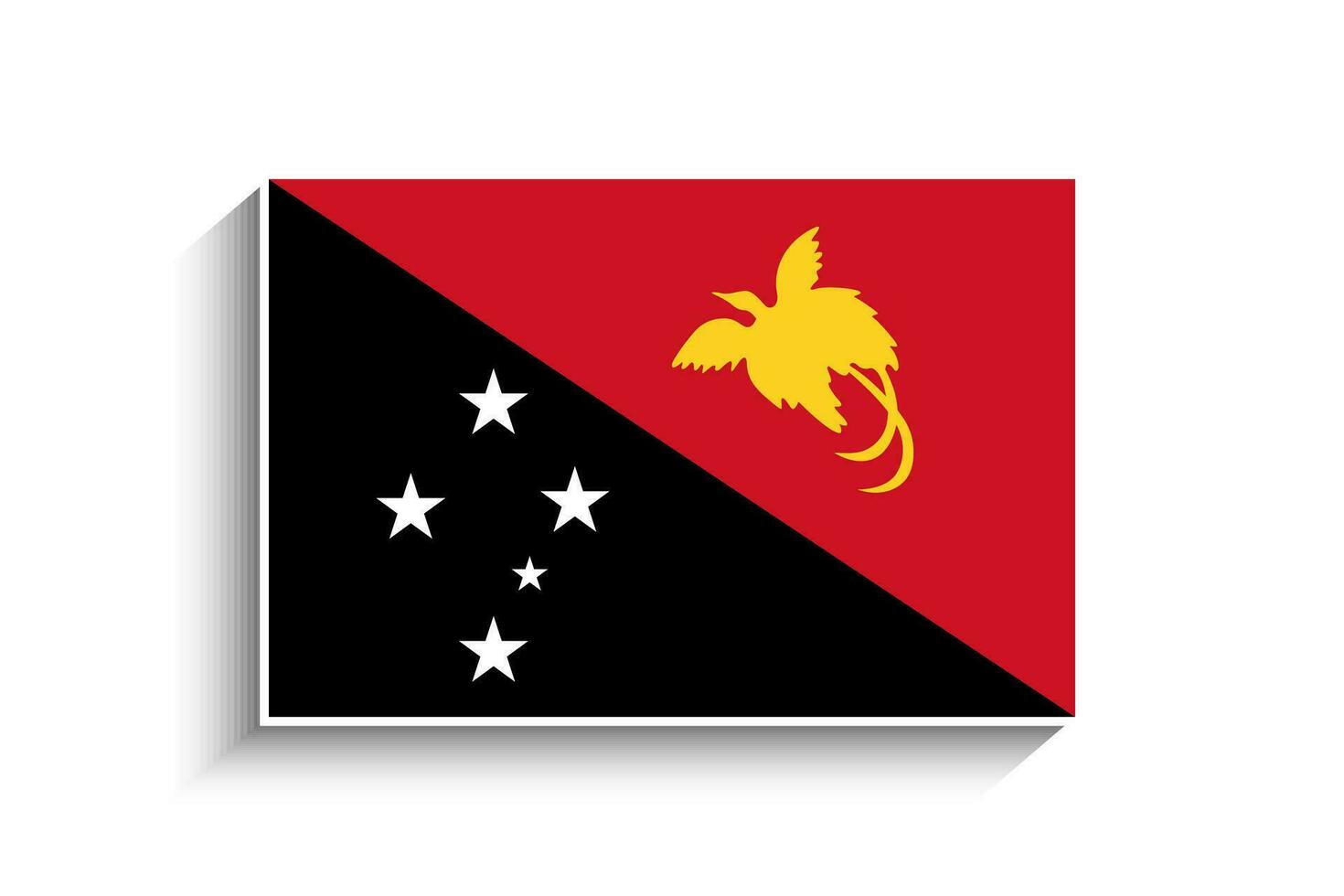 Flat Rectangle Papua New Guinea Flag Icon vector