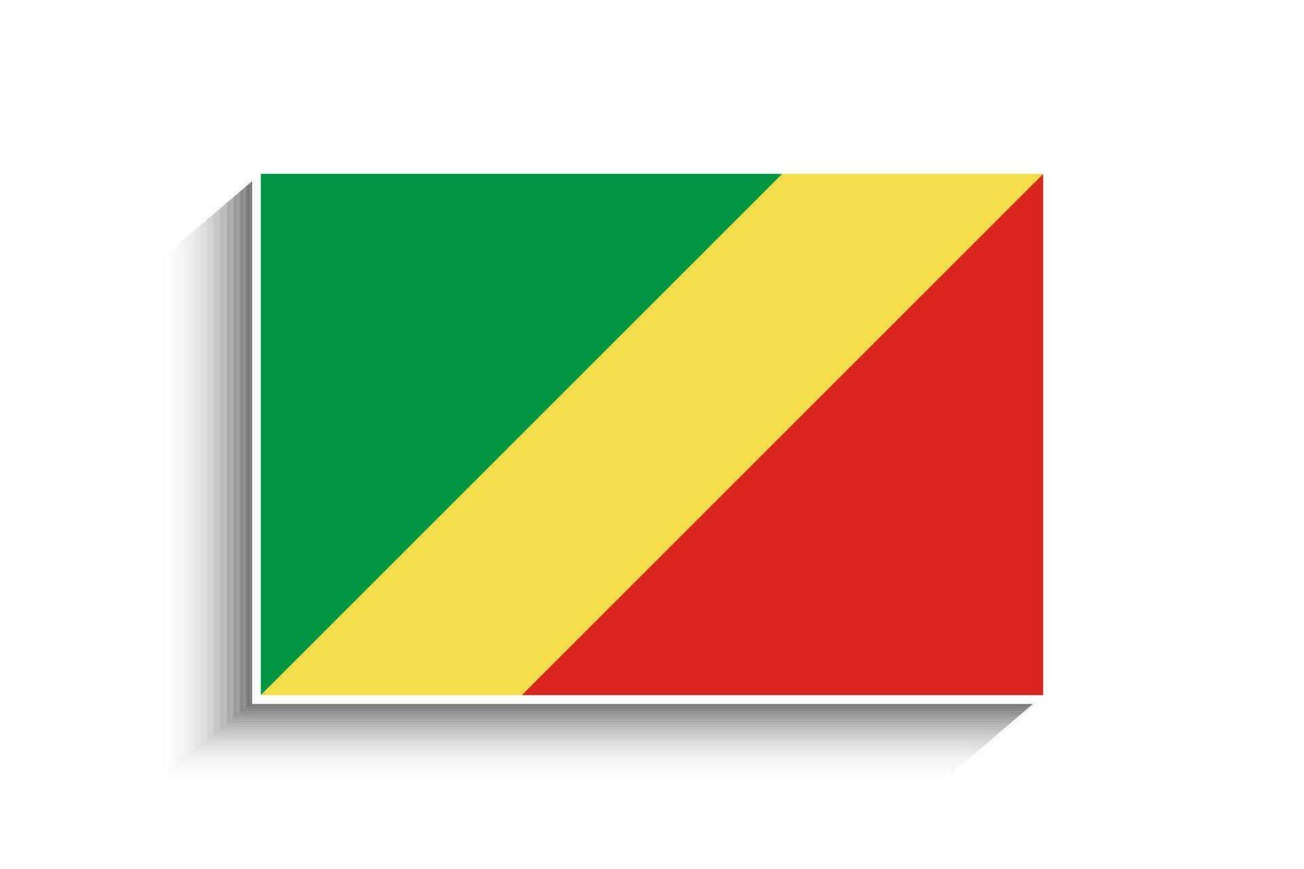 Flat Rectangle Republic of the Congo Flag Icon vector