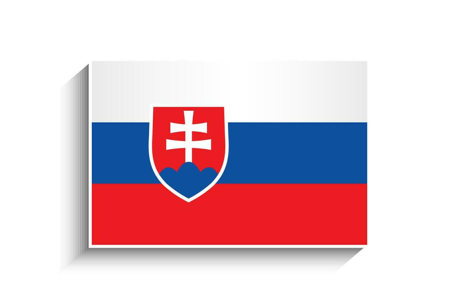 Flat Rectangle Slovakia Flag Icon vector