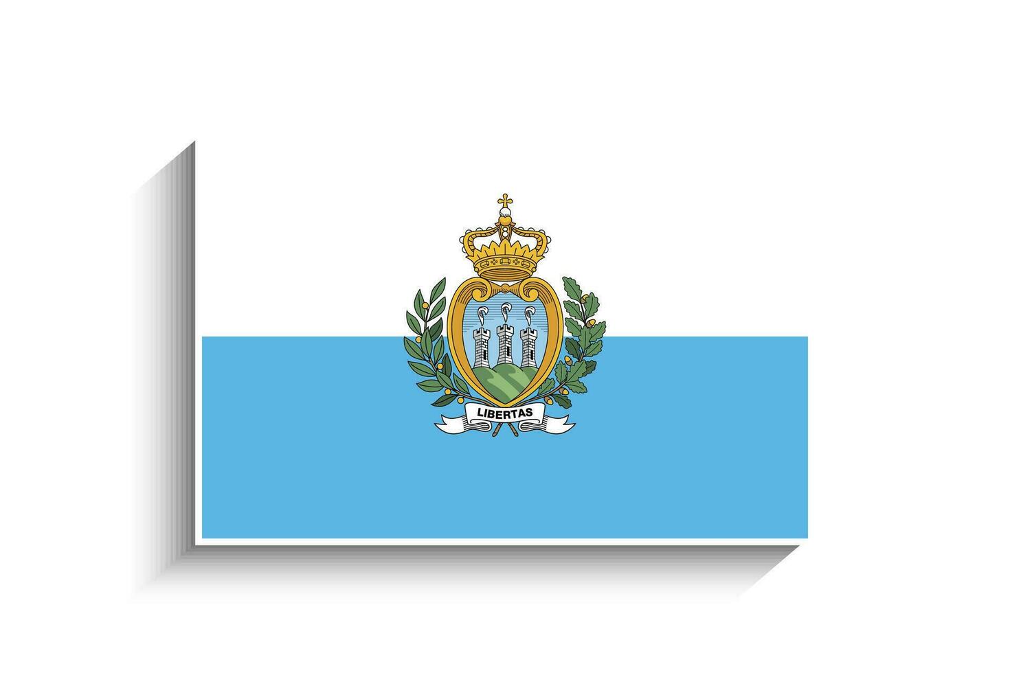 Flat Rectangle San Marino Flag Icon vector