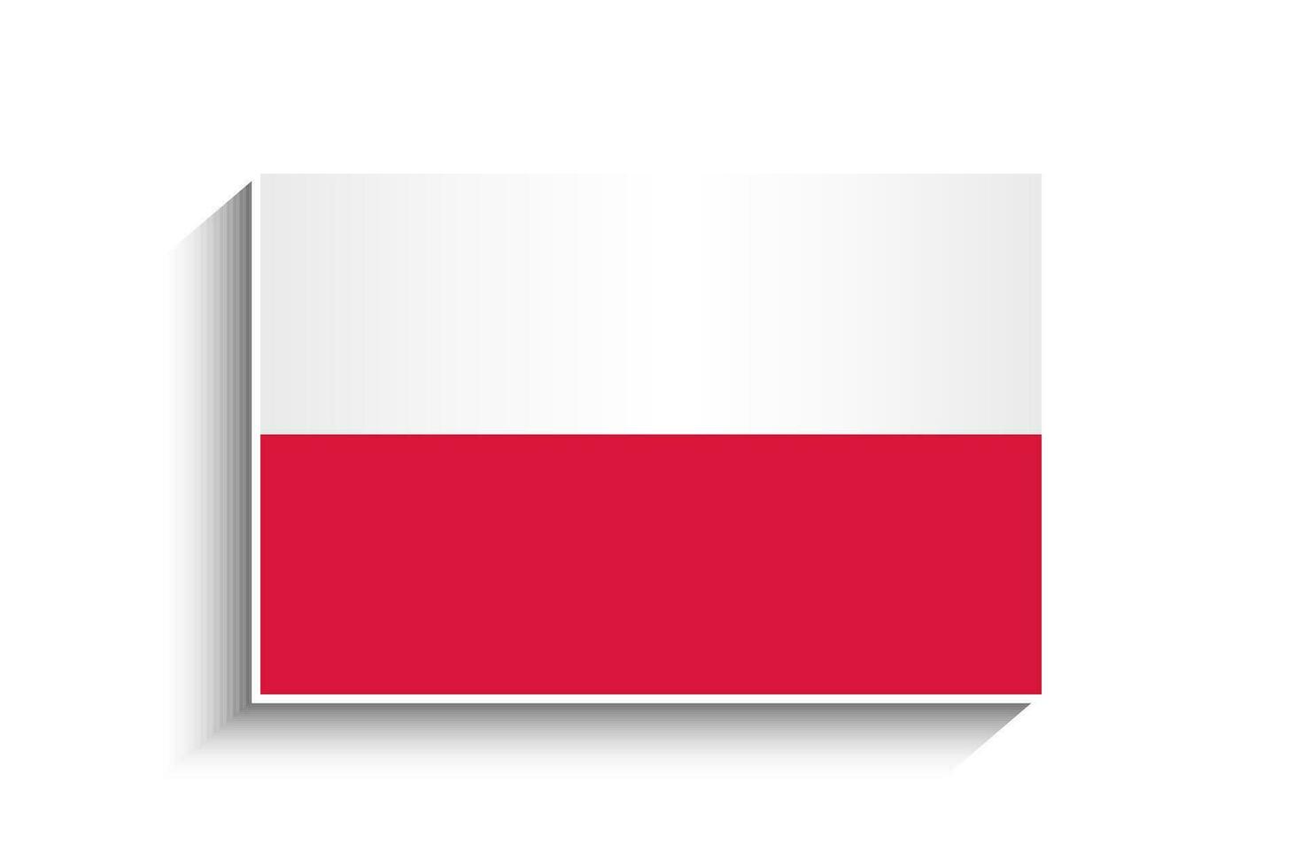 Flat Rectangle Poland Flag Icon vector