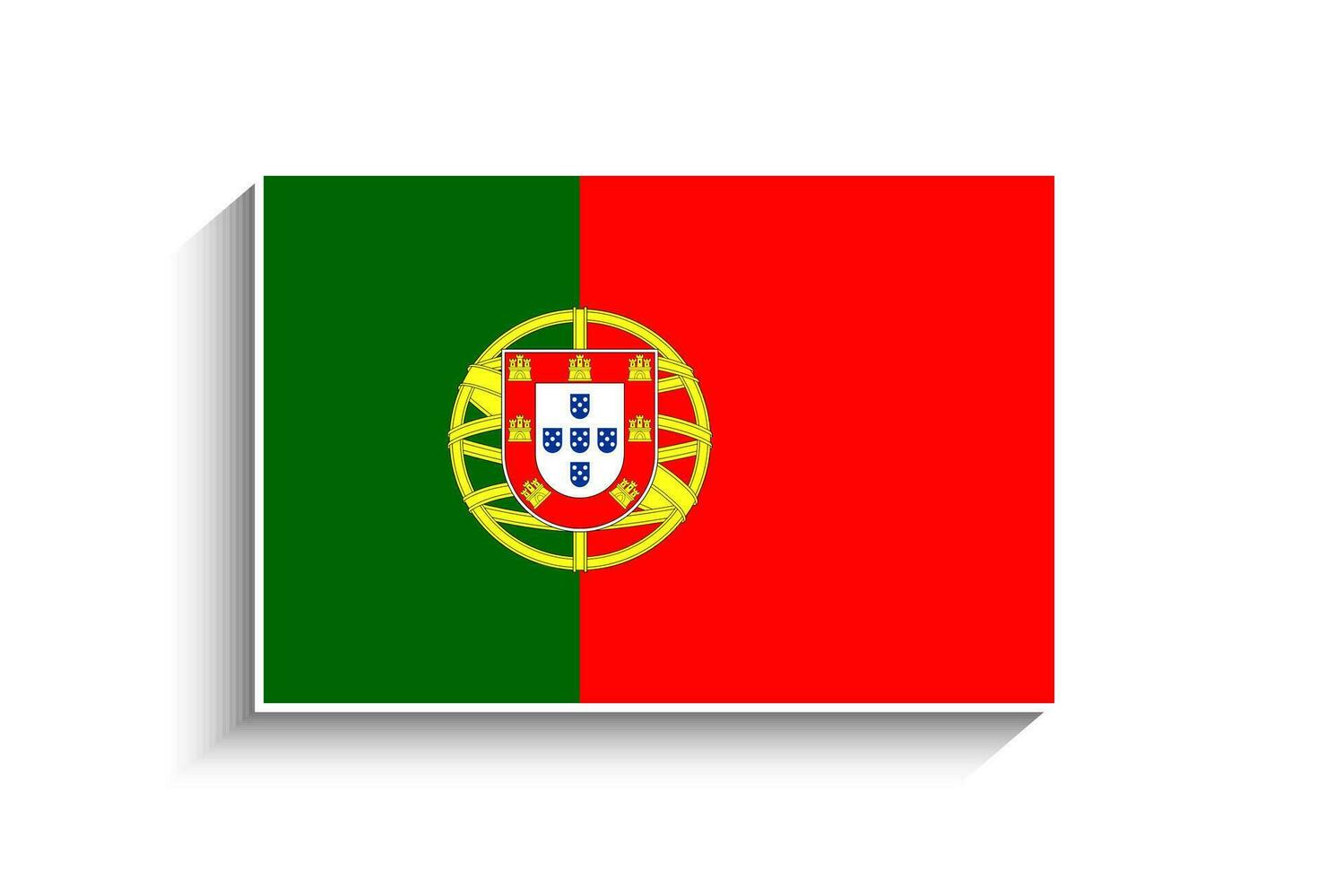 Flat Rectangle Portugal Flag Icon vector