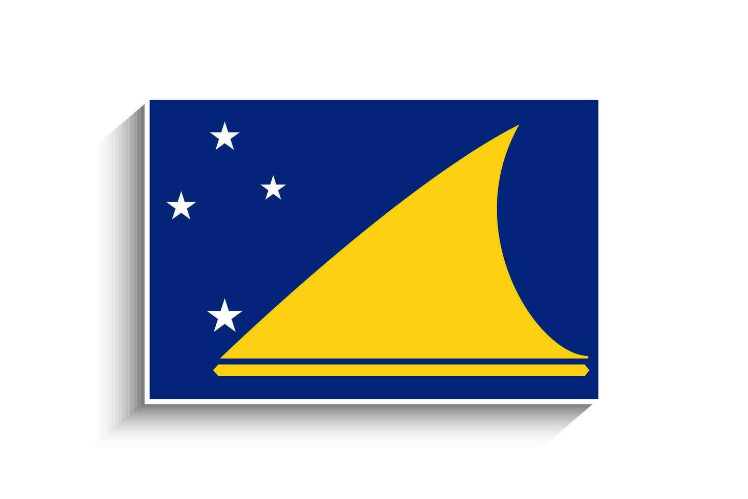 Flat Rectangle Tokelau Flag Icon vector