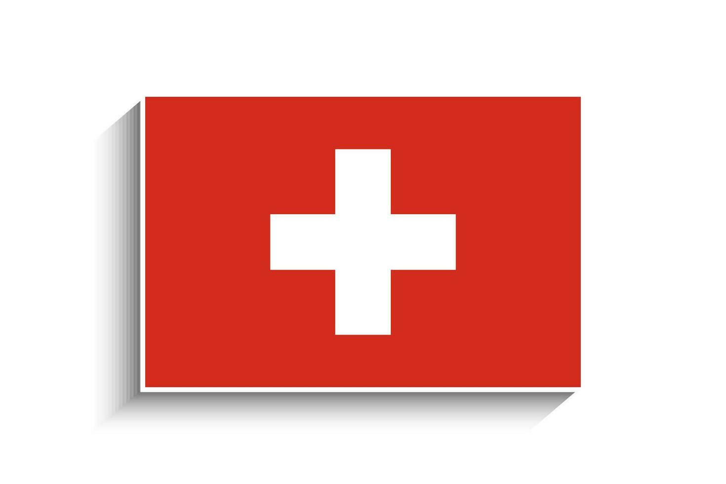 Flat Rectangle Switzerland Flag Icon vector