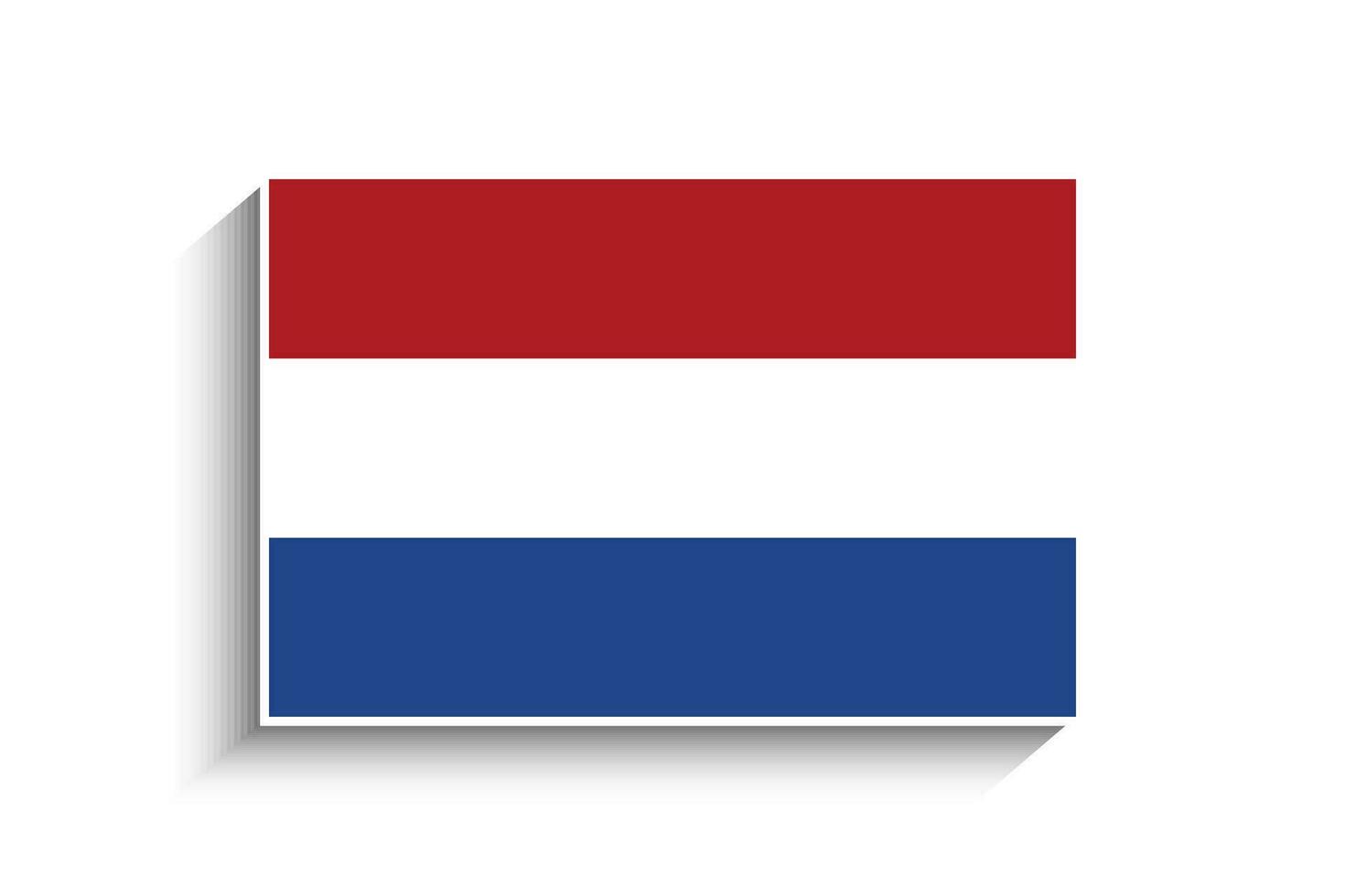 Flat Rectangle Netherlands Flag Icon vector