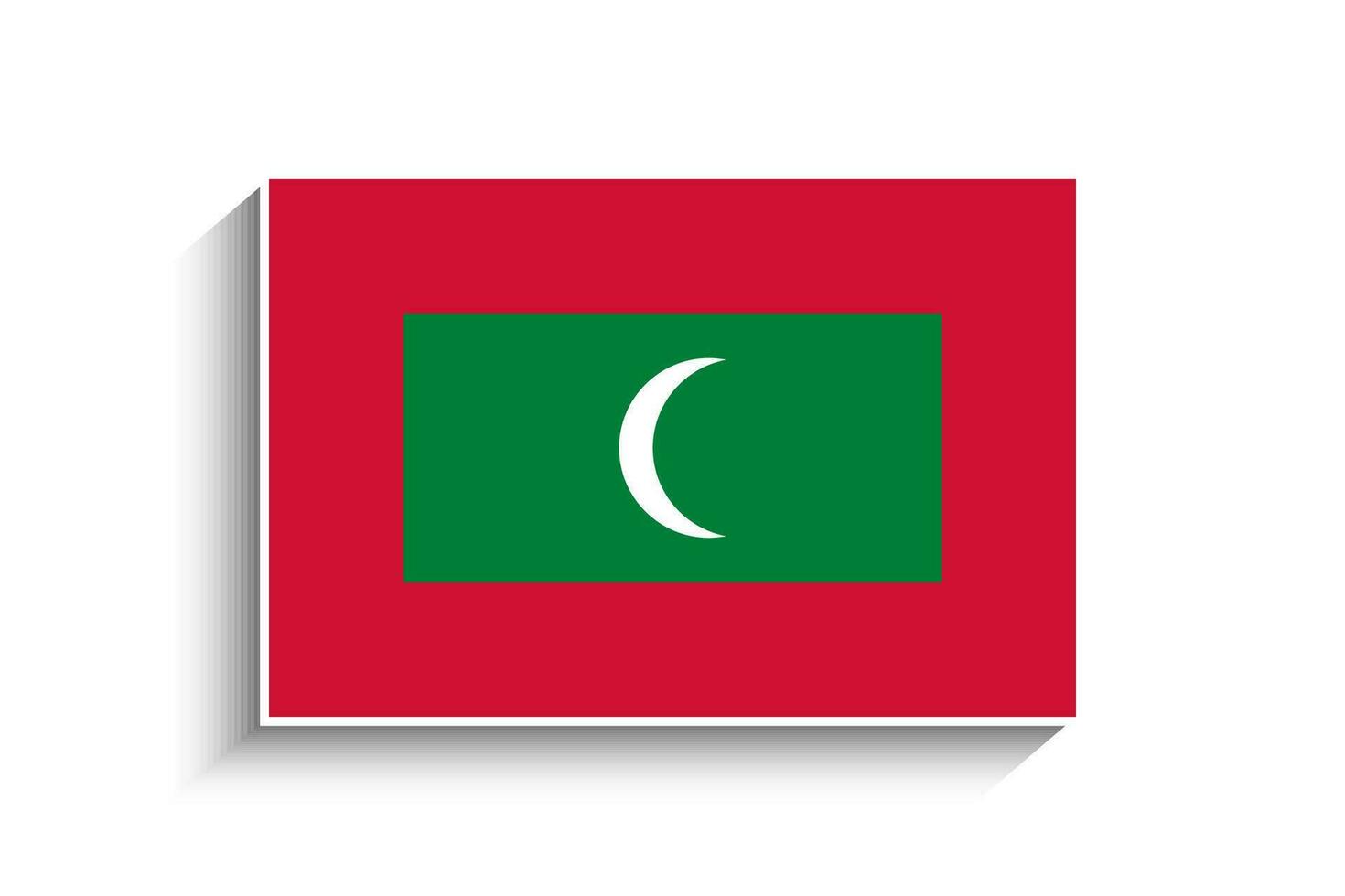 Flat Rectangle Maldives Flag Icon vector