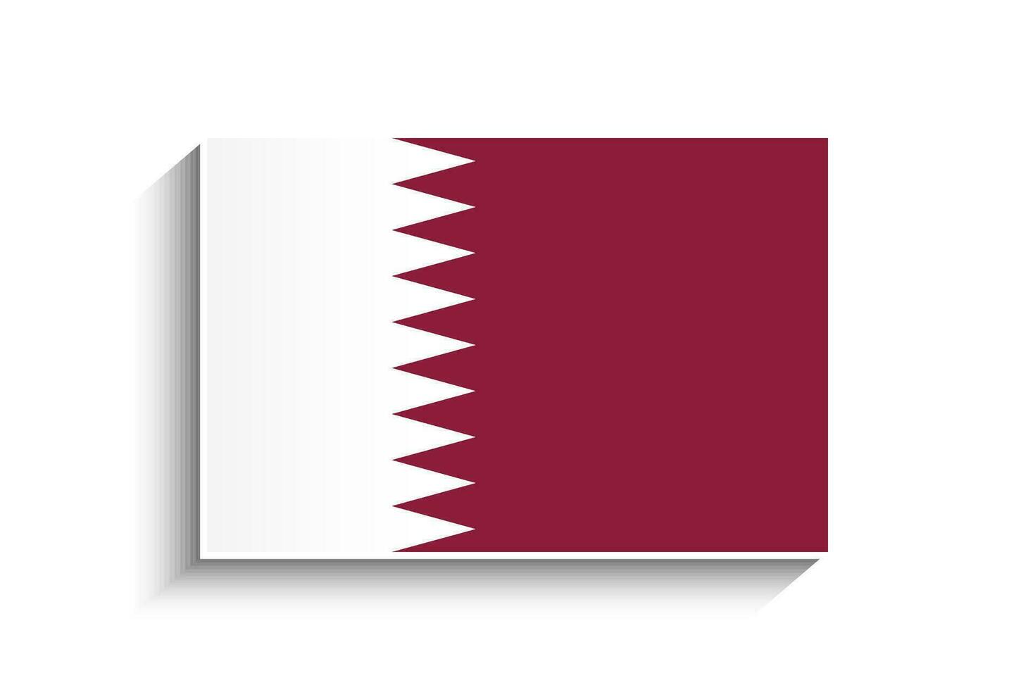 Flat Rectangle Qatar Flag Icon vector