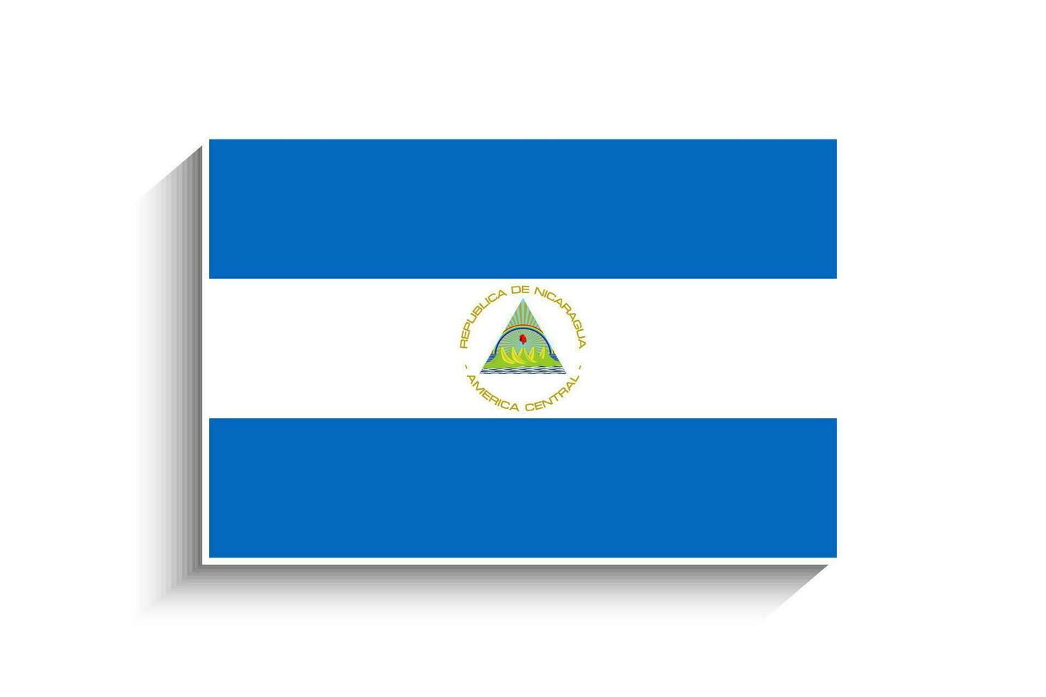 Flat Rectangle Nicaragua Flag Icon vector