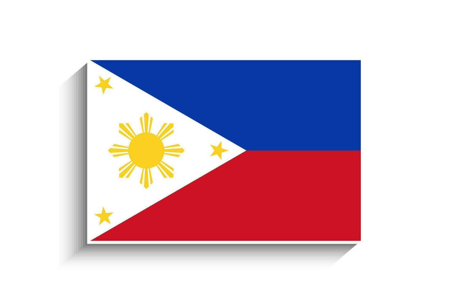 Flat Rectangle Philippines Flag Icon vector