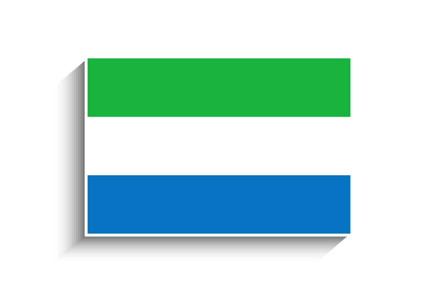 Flat Rectangle Sierra Leone Flag Icon vector