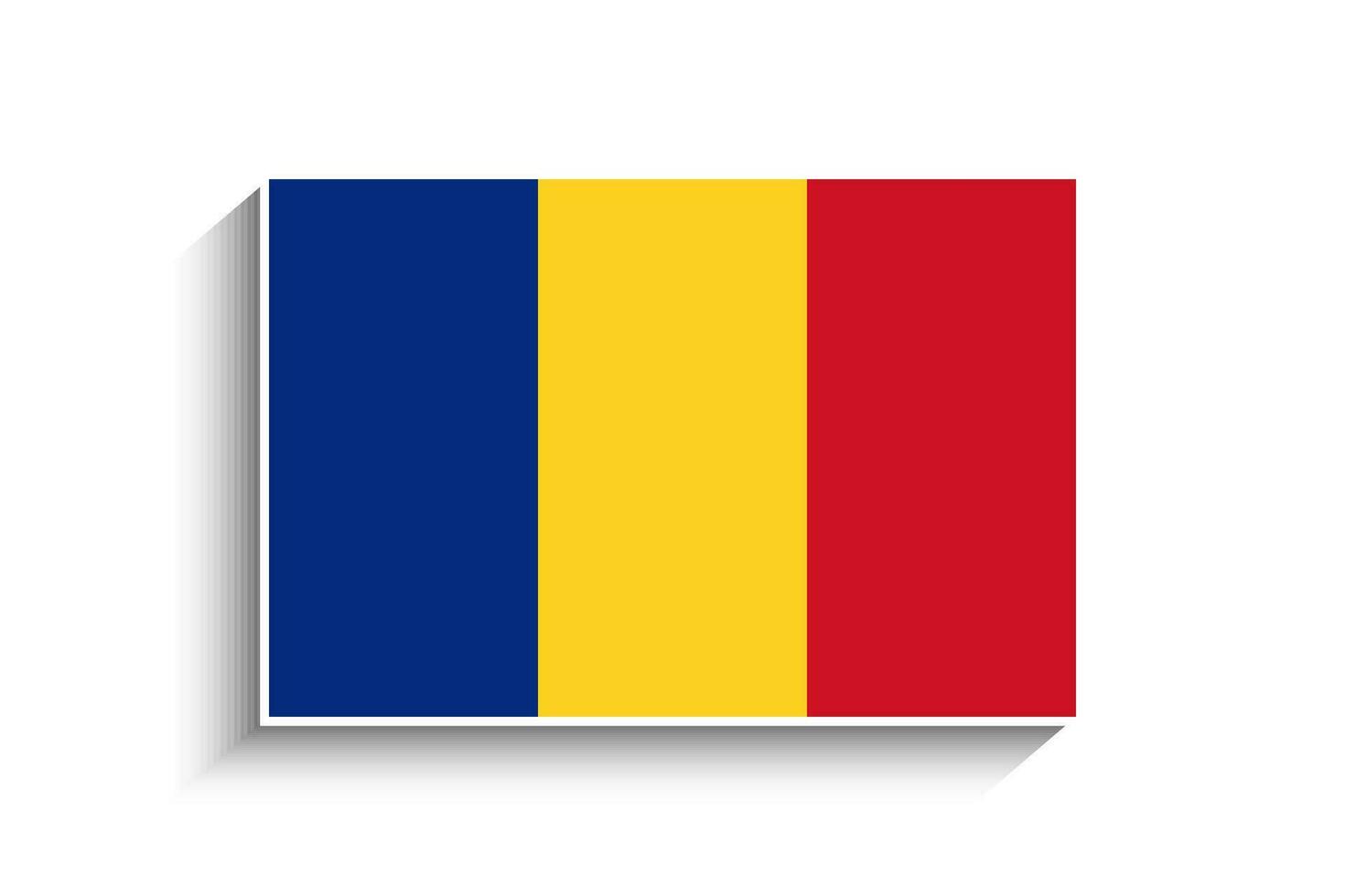 Flat Rectangle Romania Flag Icon vector