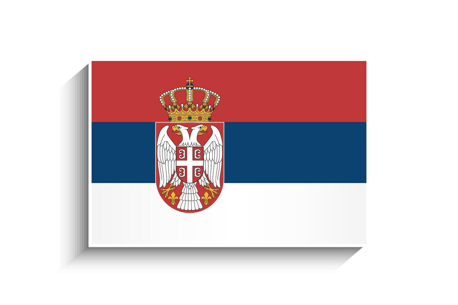Flat Rectangle Serbia Flag Icon vector