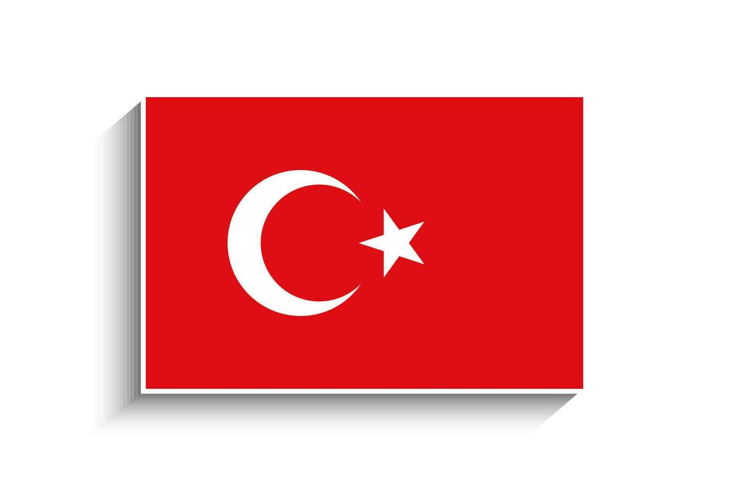 Flat Rectangle Turkey Flag Icon vector