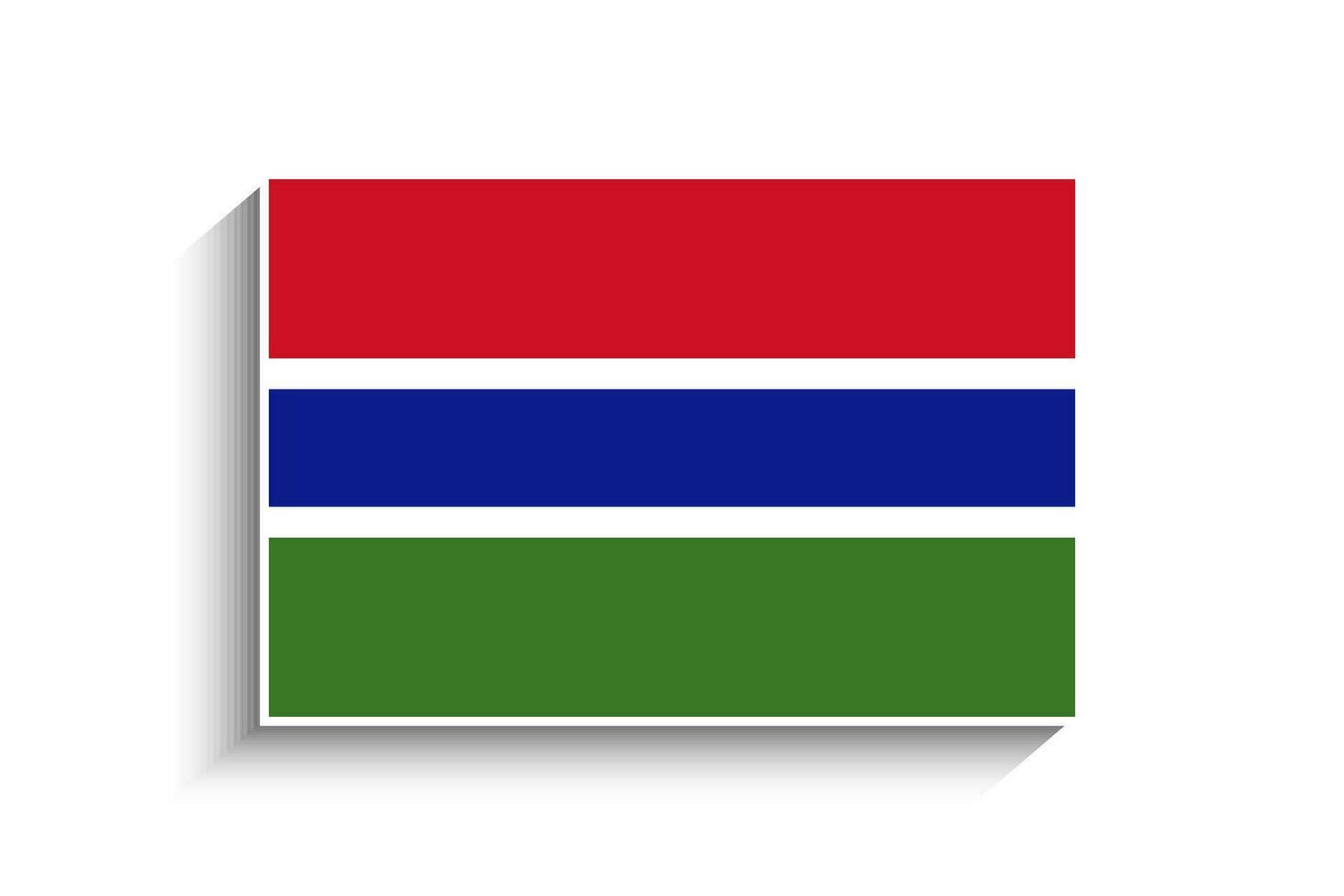 Flat Rectangle the Gambia Flag Icon vector