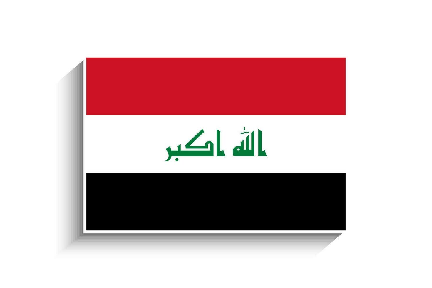 Flat Rectangle Iraq Flag Icon vector