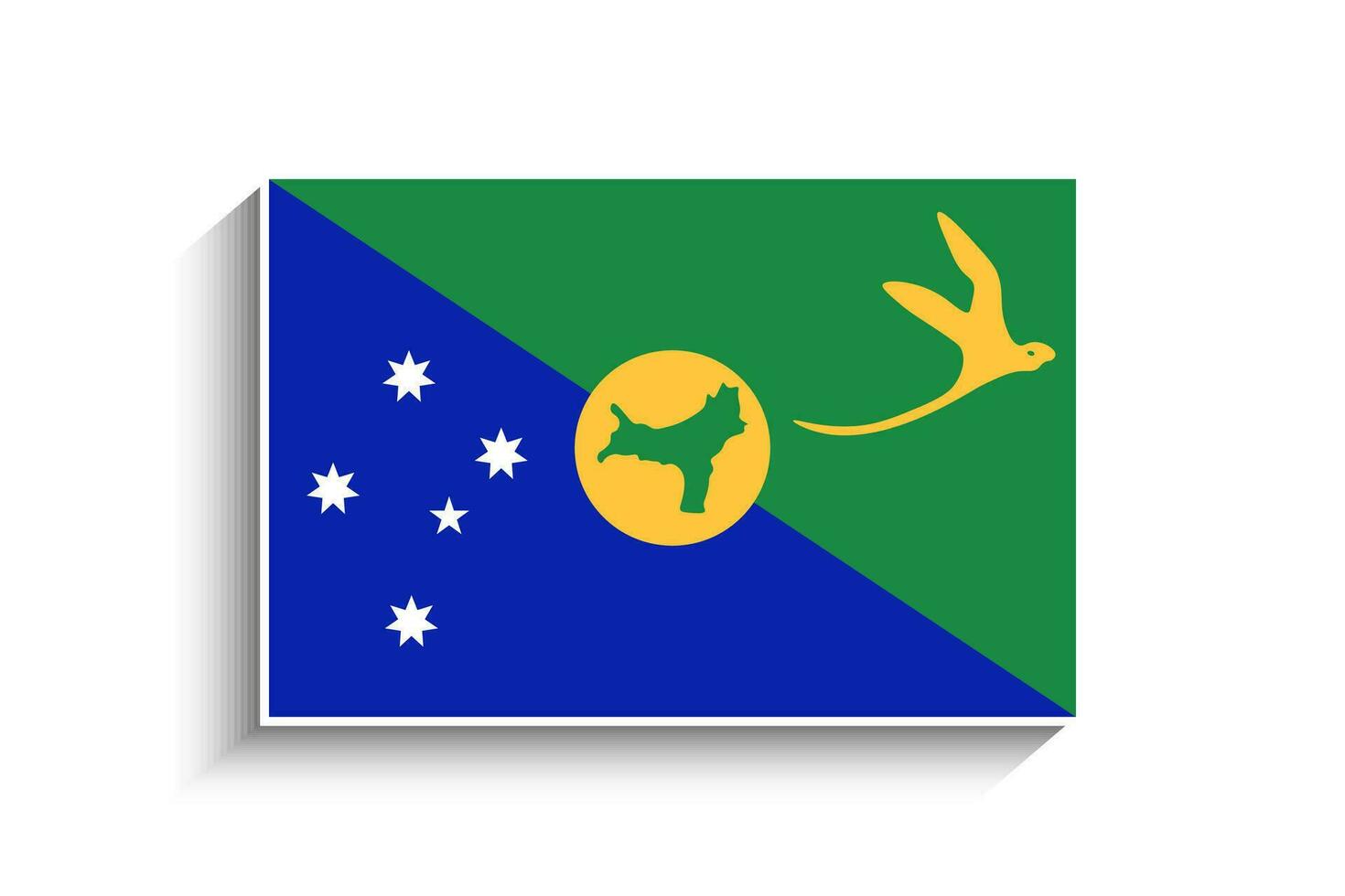 Flat Rectangle Christmas Island Flag Icon vector