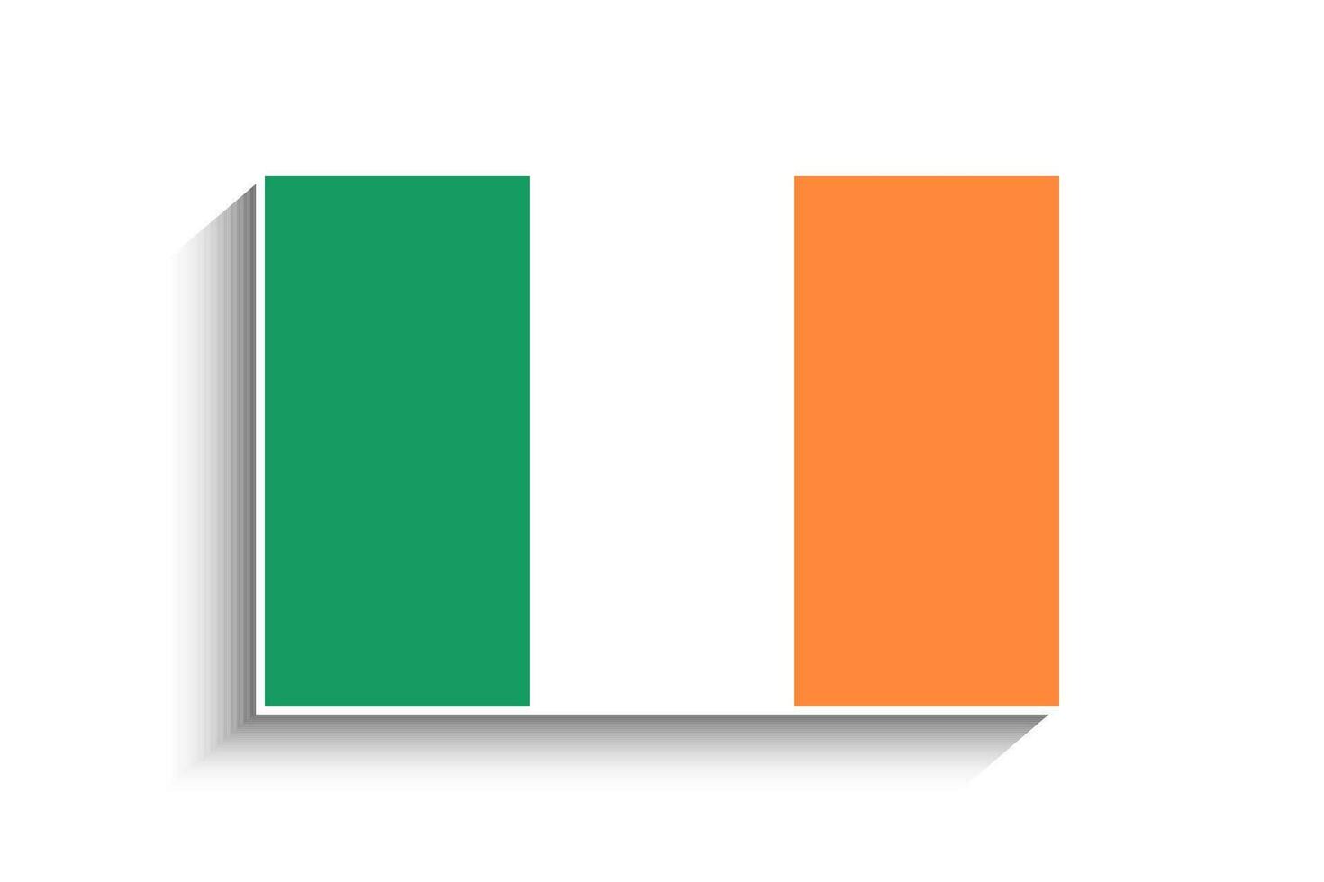 Flat Rectangle Ireland Flag Icon vector