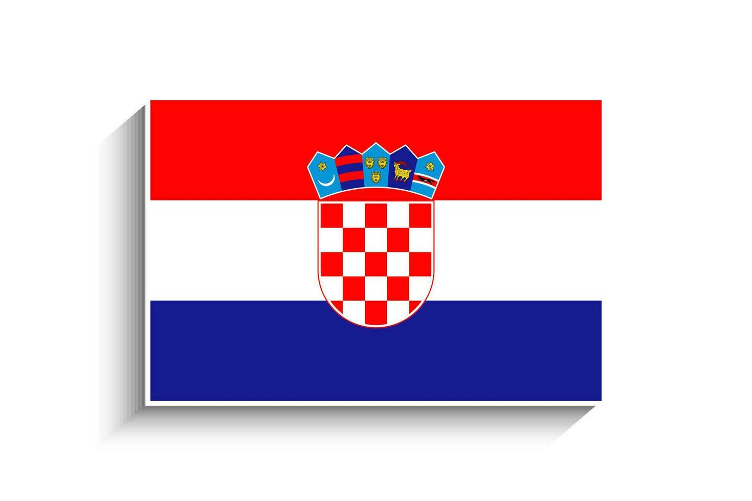 Flat Rectangle Croatia Flag Icon vector