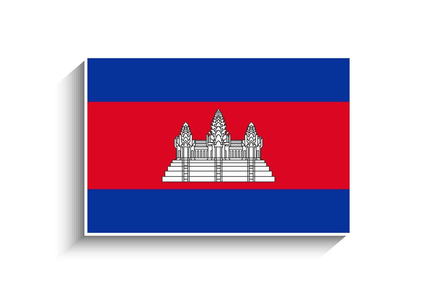 Flat Rectangle Cambodia Flag Icon vector