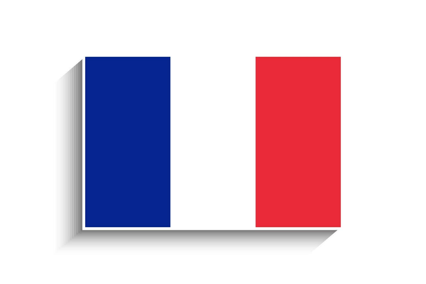 Flat Rectangle France Flag Icon vector