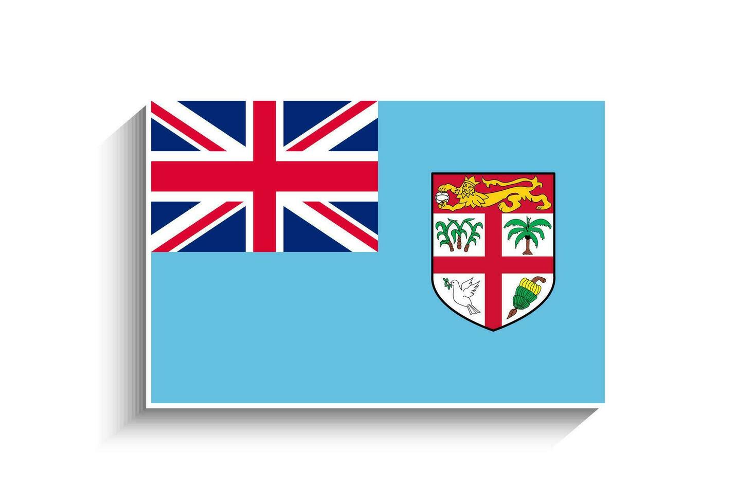 Flat Rectangle Fiji Flag Icon vector