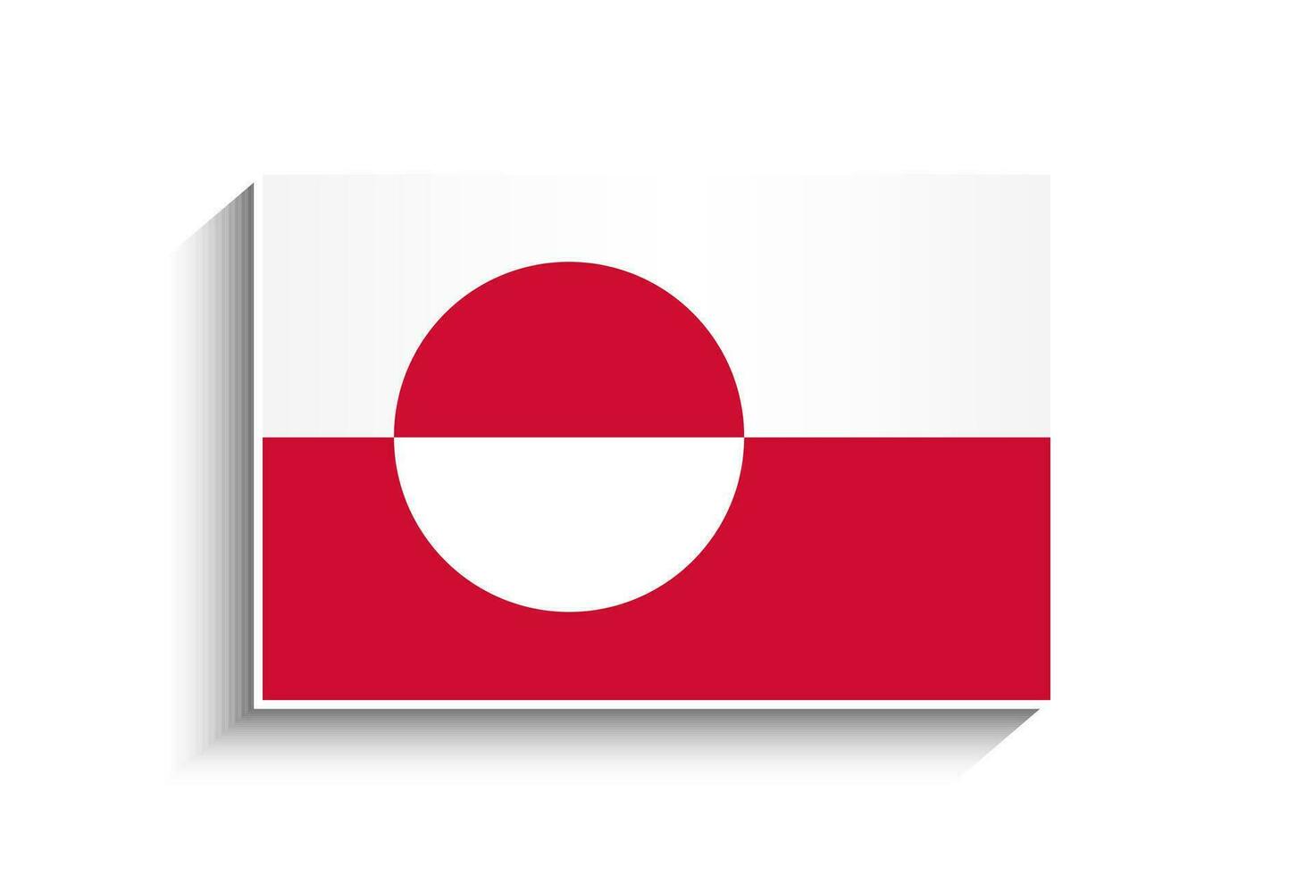 Flat Rectangle Greenland Flag Icon vector