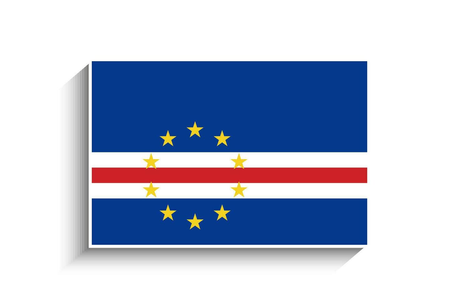 Flat Rectangle Cape Verde Flag Icon vector