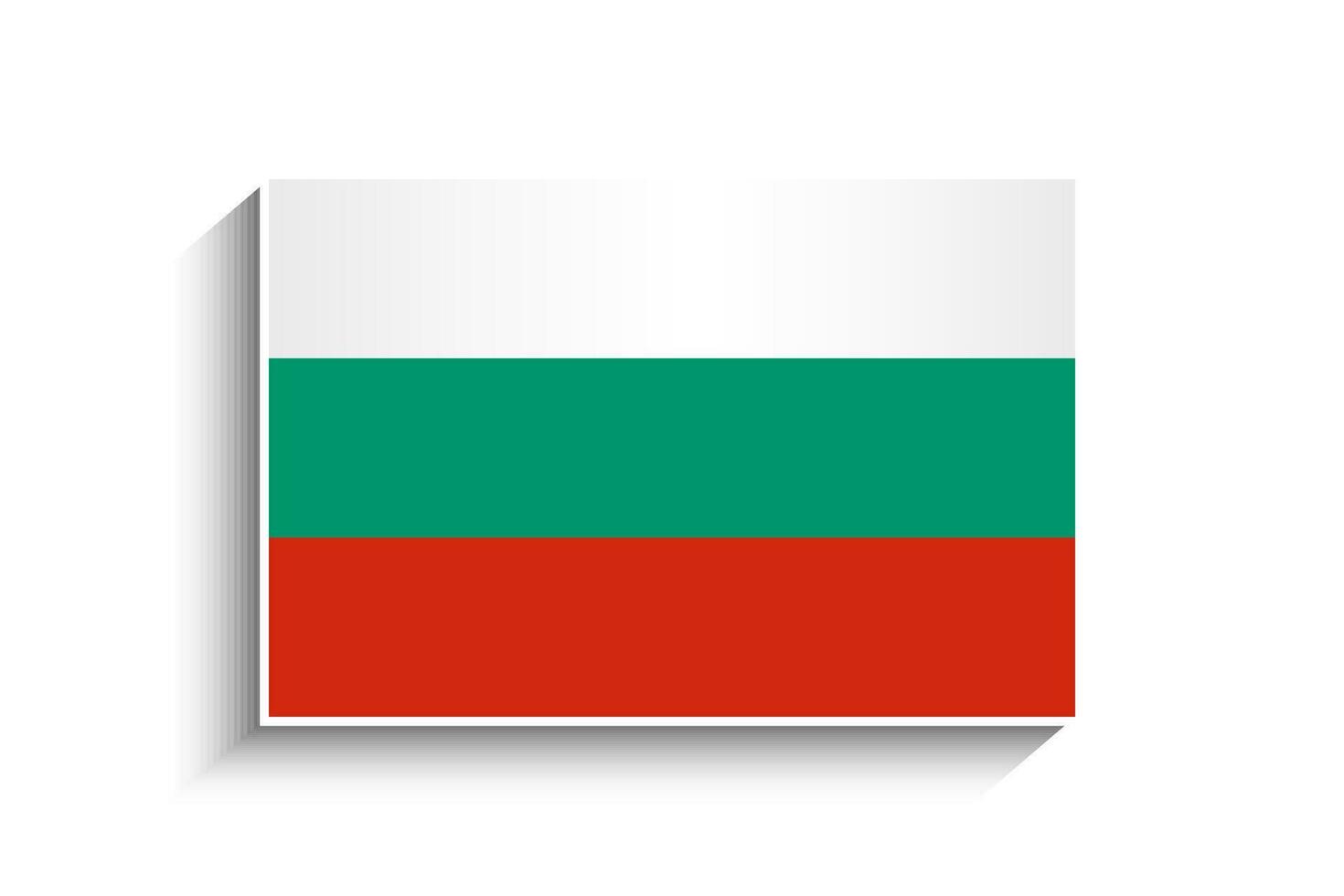 Flat Rectangle Bulgaria Flag Icon vector