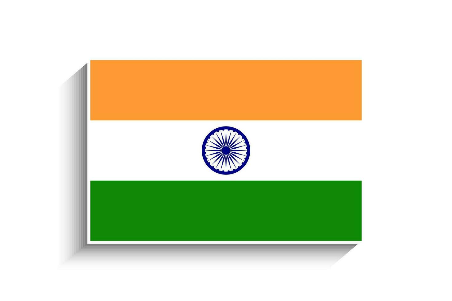 plano rectángulo India bandera icono vector