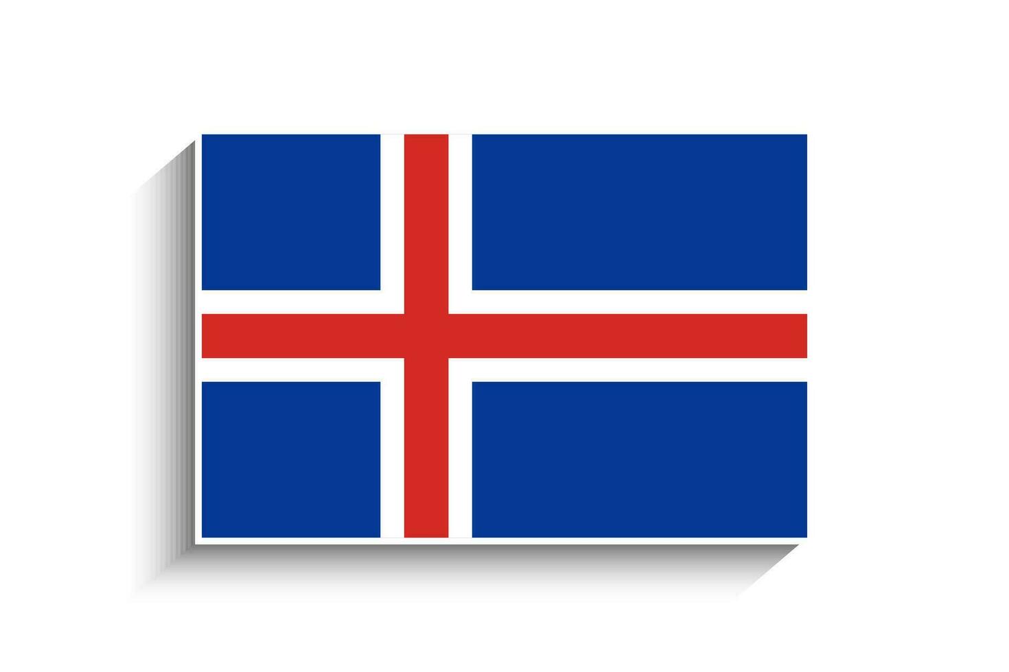 Flat Rectangle Iceland Flag Icon vector