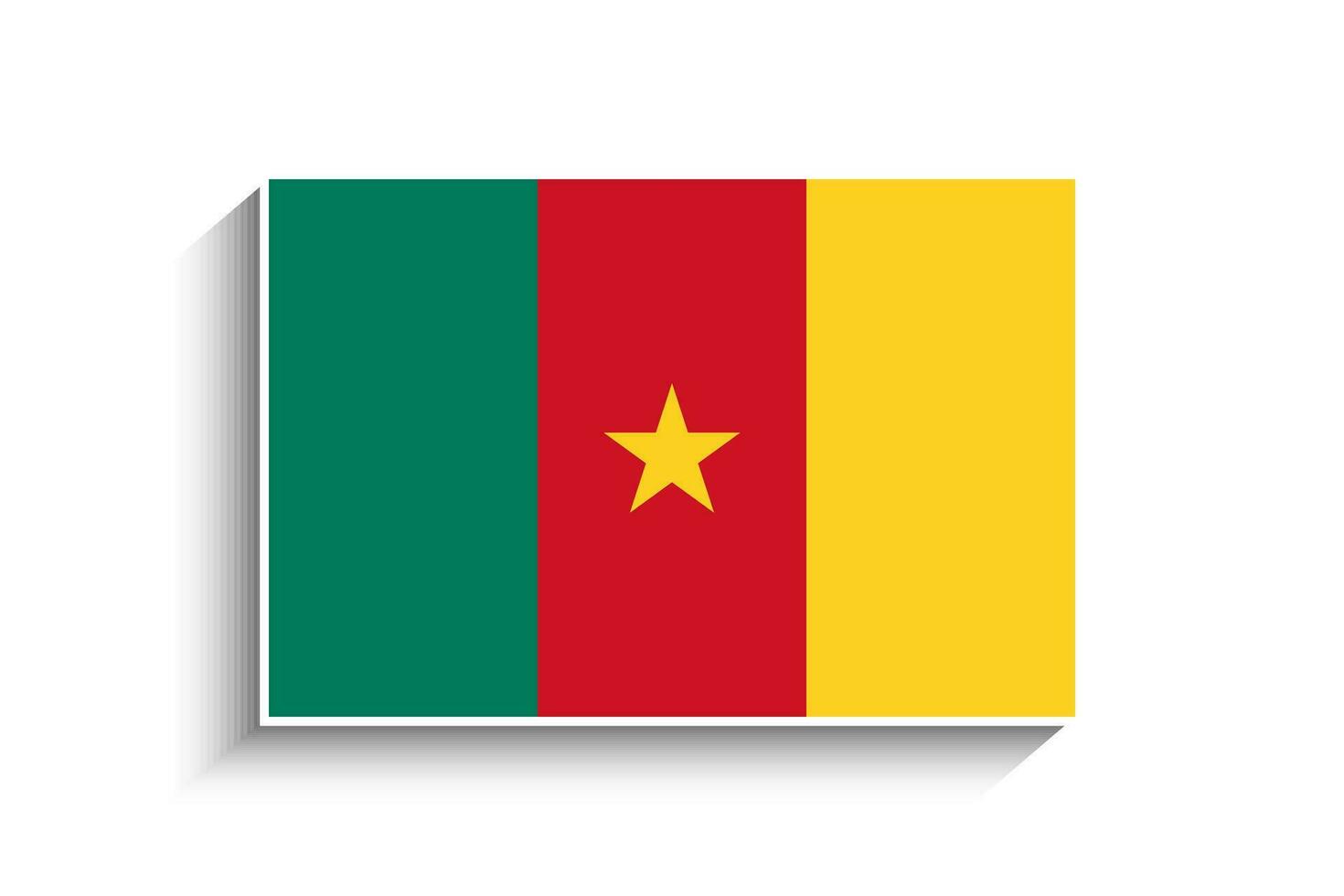 Flat Rectangle Cameroon Flag Icon vector