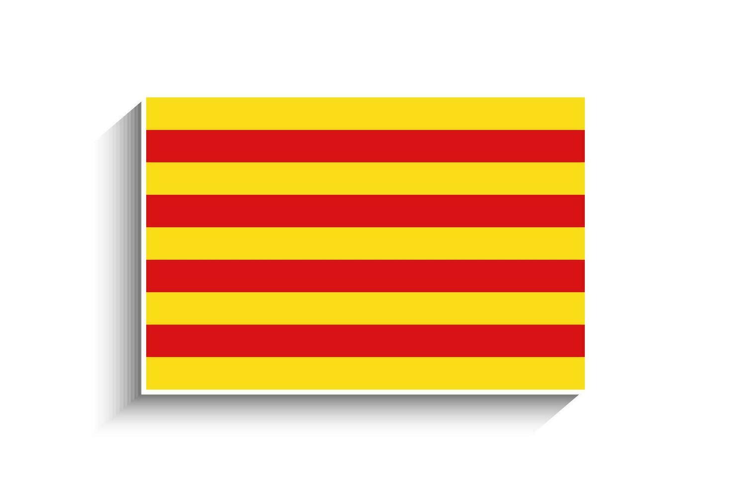 Flat Rectangle Catalonia Flag Icon vector