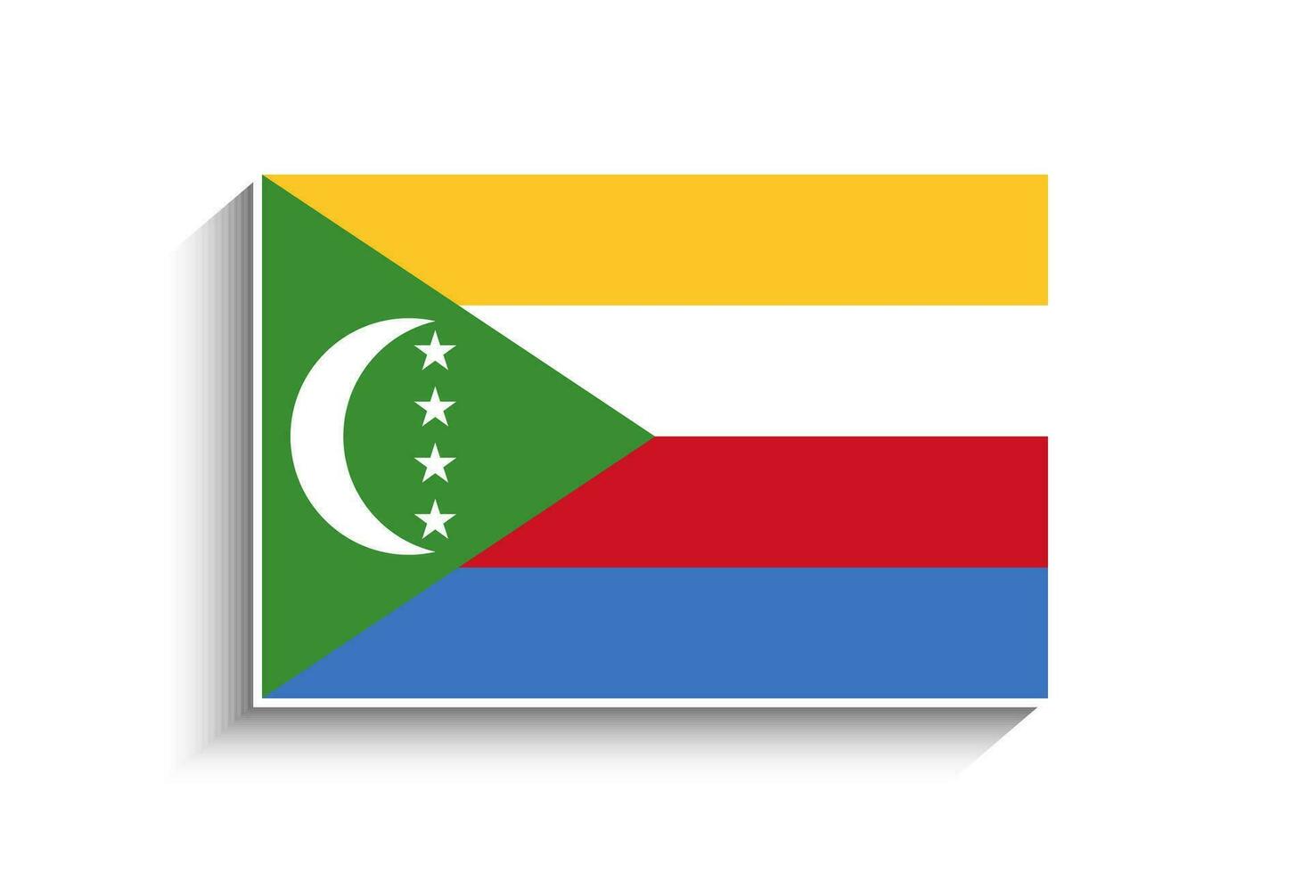 Flat Rectangle Comoros Flag Icon vector